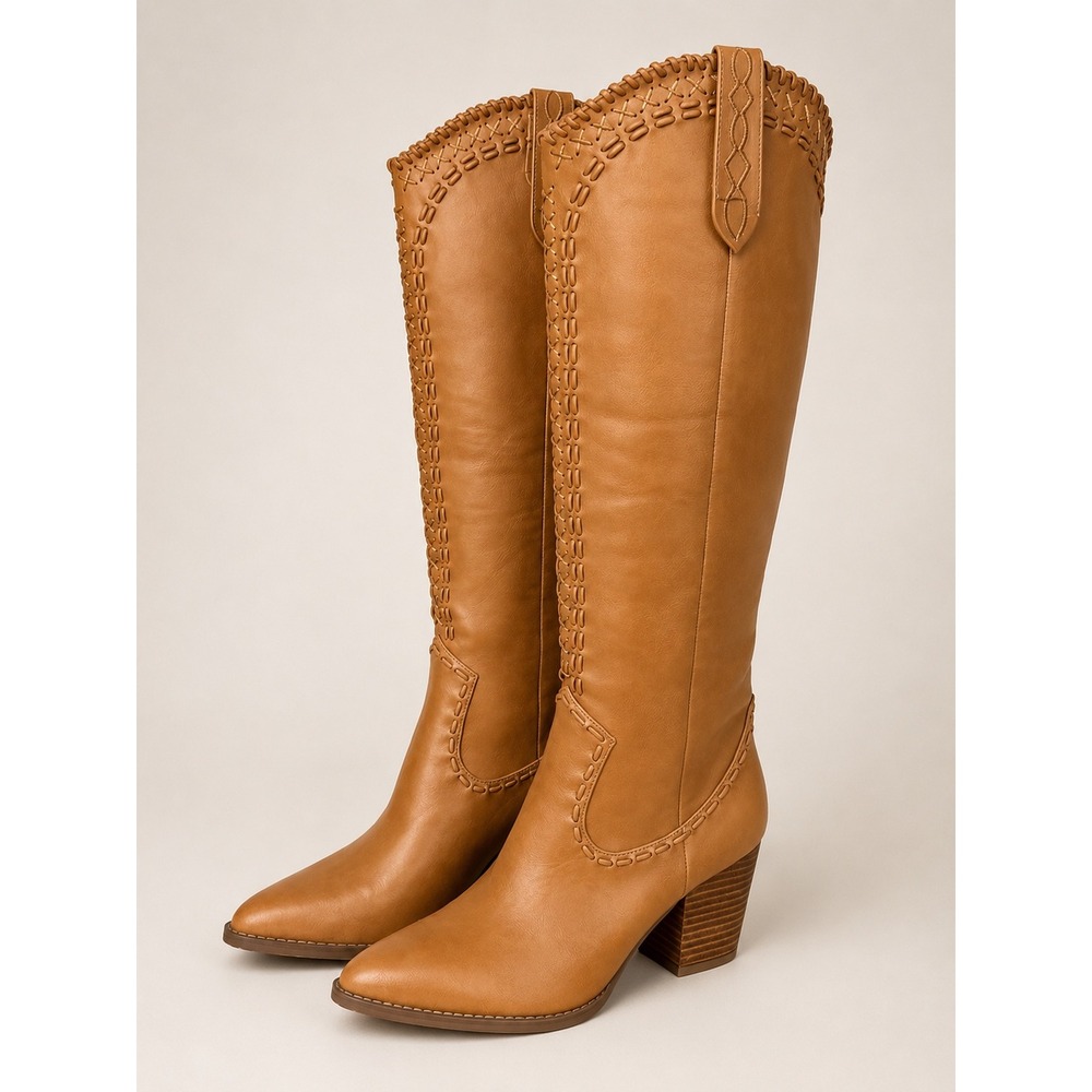 Show Me Your Mumu x Billini Finley Western Boots Camel Whipstitch Size 8